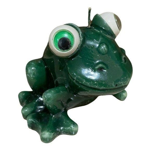 Vintage Rainforest Cafe Frog Wax Candle Figure Figurine Mug Green - Picture 3 of 12